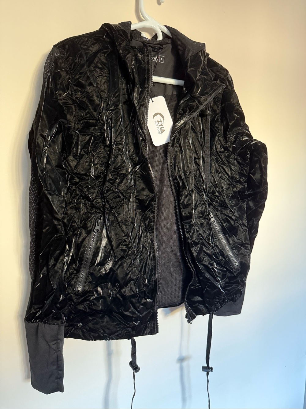 ZYIA Black Midnight Gloss Bomber Jacket